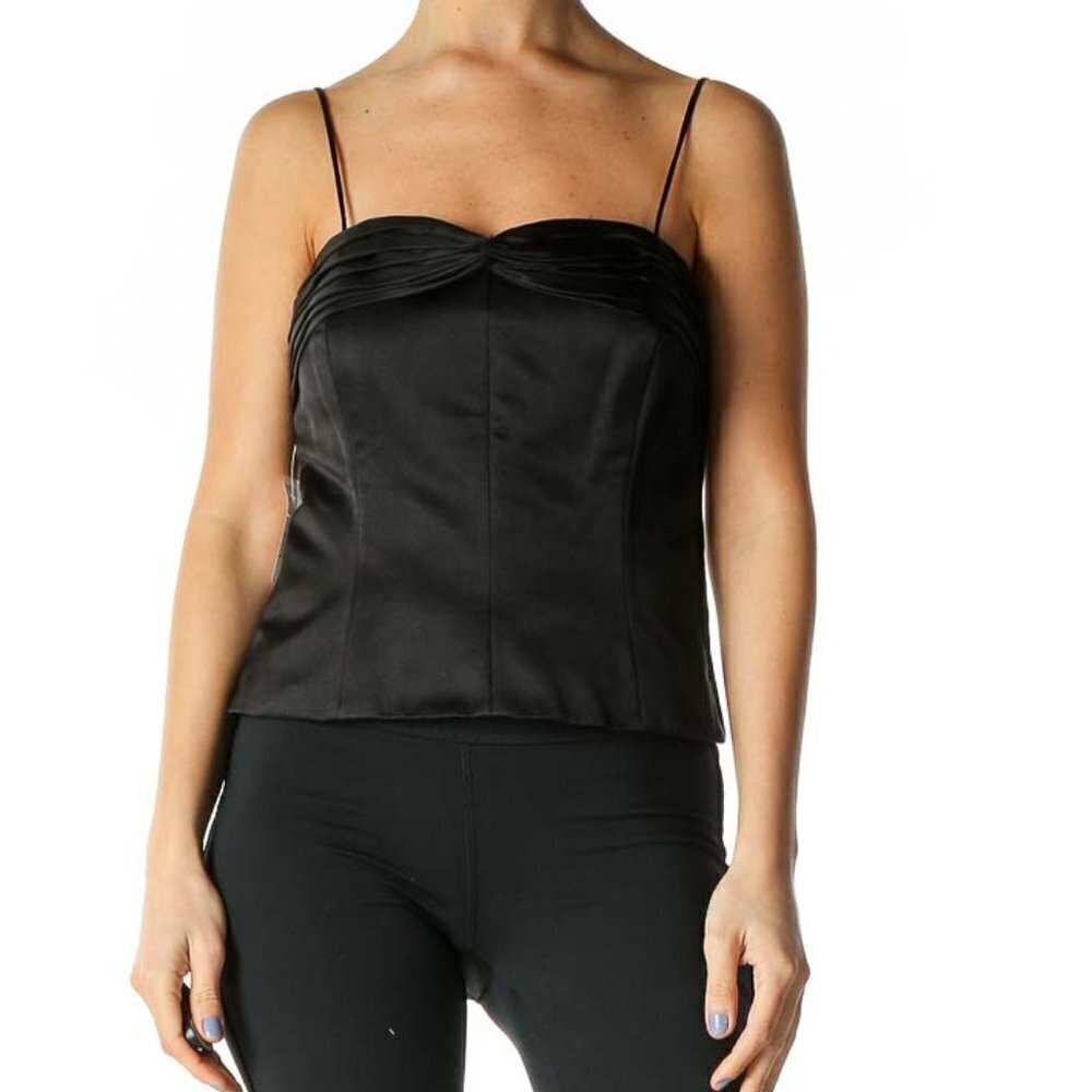 Carlisle Black Solid Party Tank Top - Picture 1 of 3